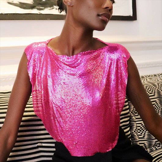Top Brillante con Lentejuelas Metálicas - Estilo Dulce y Picante - Image 23