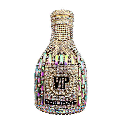 Bolso de Cena Elegante con Diseño de Botella de Champagne y Mano de Diamantes - Image 26