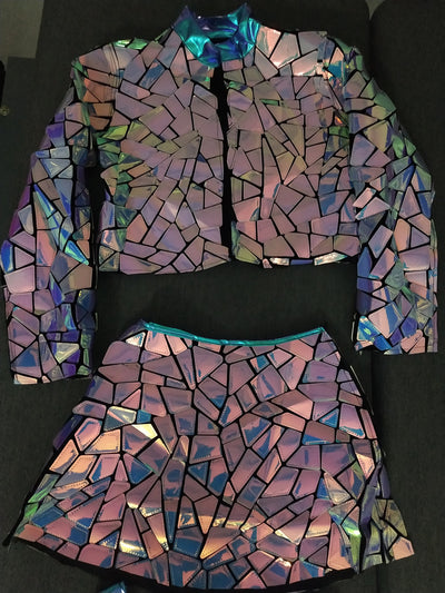 Disfraz de Jazz para Mujer con Lentejuelas Espejo Láser - Image 4
