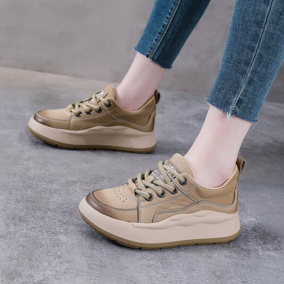 Zapatos de Cuero Genuino Estilo Británico con Plataforma y Cordones - Image 3