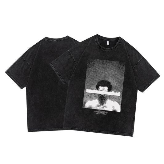 Camiseta Unisex Hip-hop Summer Tide con Estampado Vintage Desgastado - Image 2