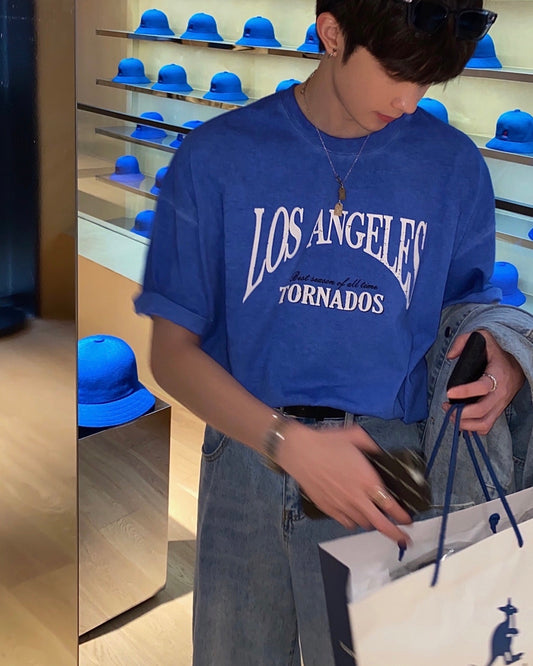 Playera Hombre Estilo Coreano Letras Estampadas Manga Corta
