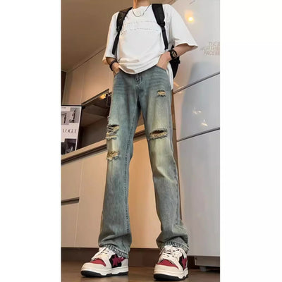 Jeans Sueltos Retro Vintage American V Desgastados - Image 3