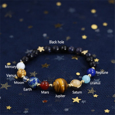 Pulsera del Universo con 8 Planetas en Piedra Azul - Image 14