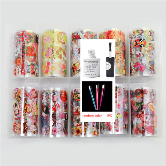Set de 12 Láminas Decorativas para Uñas - Transferencias Nail Art - Image 43