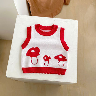 Chaleco Tejido de Algodón para Niños con Diseño Jacquard Setas - Image 18