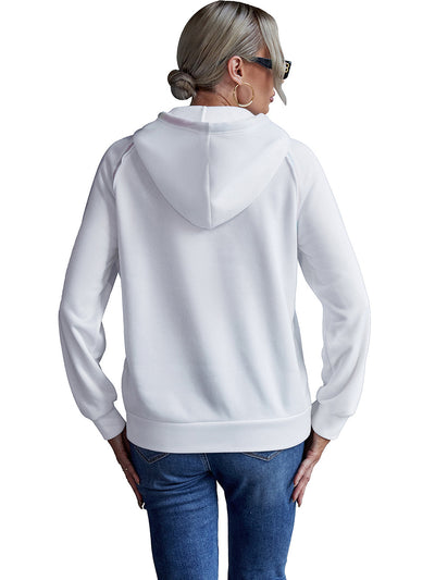 Sudadera Hoodie Suelta con Bloques de Color Arcoíris y Cintas - Image 28