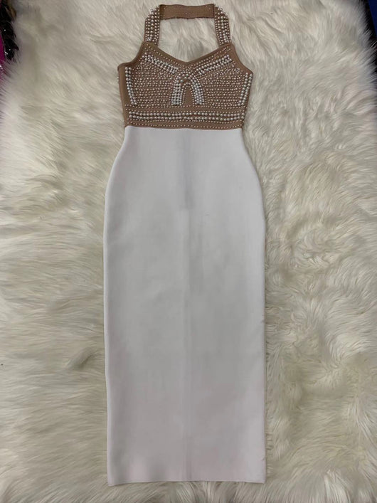 Vestido Ajustado sin Mangas con Detalles de Diamantes - Image 12