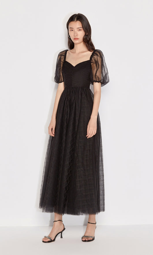 Vestido Cuadros con Mangas Voluminosas y Cuello Clásico - Image 14