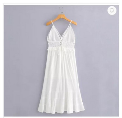 Vestido Largo Blanco Hada con Tirantes Ajustables - Image 7