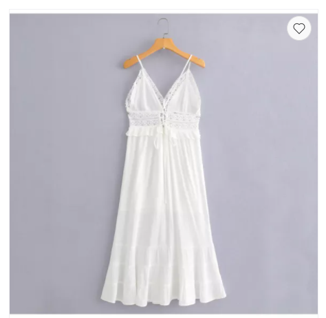 Vestido Largo Blanco Hada con Tirantes Ajustables - Image 7