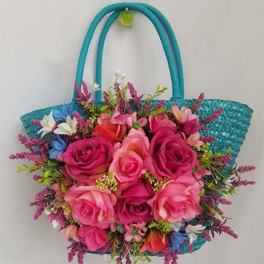 Sombrero de Paja Púrpura con Flor para Mujer - Estilo Raffia - Image 13