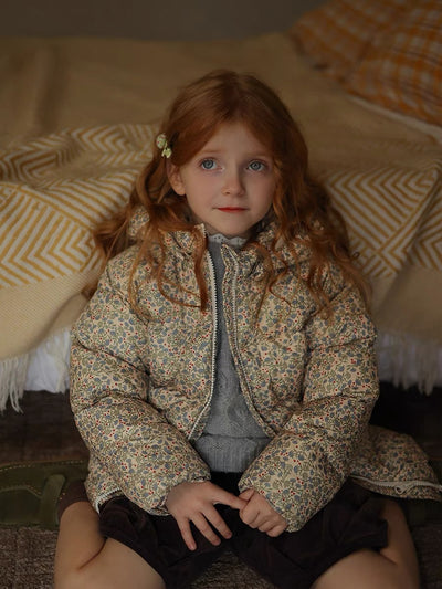 Abrigo Infantil Floral Acolchado para Invierno - Image 5