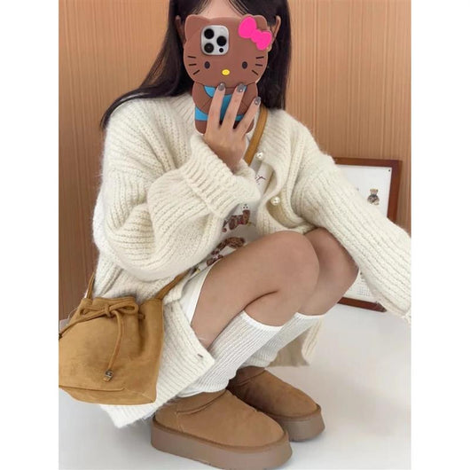 Bolso de Gamuza Marrón con Estilo Retro Minimalista - Image 3