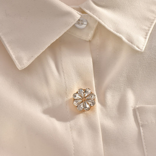 Camisa de Moda Europea con Piedras de Cristal y Gemelos Elegantes para Mujer - Image 15