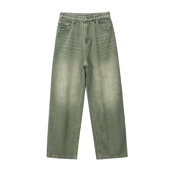 Pantalones Vaqueros Vintage de Corte Recto con Drapeado Retro - Image 4