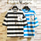 Playera Hombre Cuello Redondo a Rayas de Manga Corta