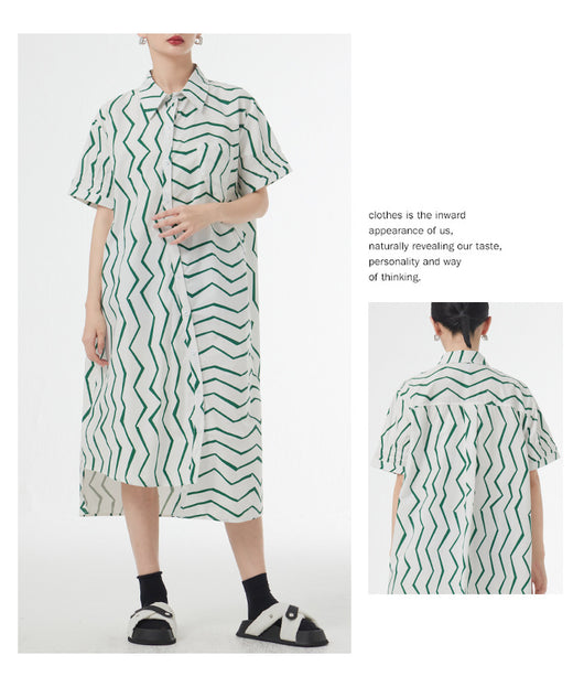 Vestido Camisero Mujer Rayas Francesas Estilo Relajado para Verano - Image 9