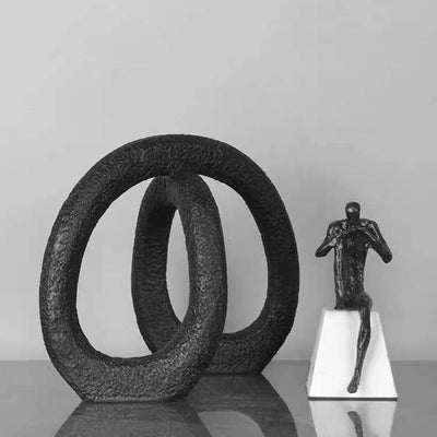 Anillo Minimalista Blanco y Negro - Joyería Contemporánea