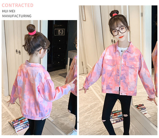 Chaqueta Denim Tie Dye Niña Estilo Coreano - Diseño Moderno Infantil - Image 12