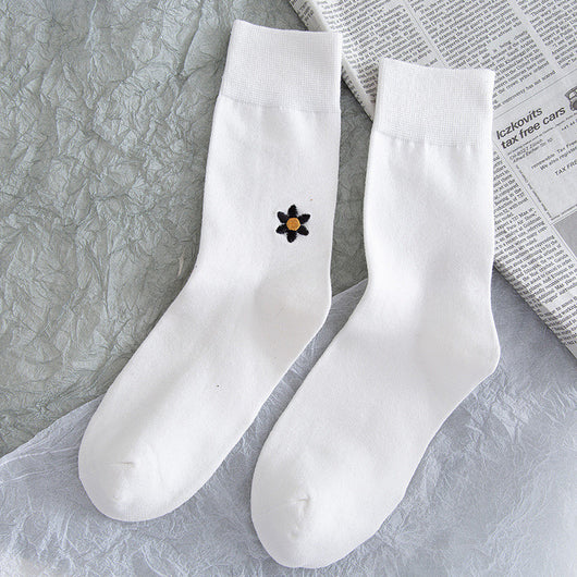 Calcetines JK Estilo Coreano Estrellas y Luna - Calcetines Altos de Color Puro - Image 22