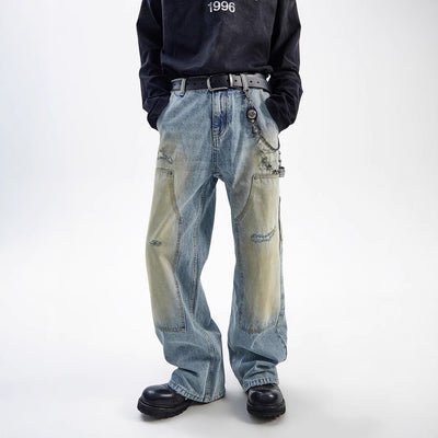 Jeans Rectos Vintage Desteñidos Estilo Americano - Image 3