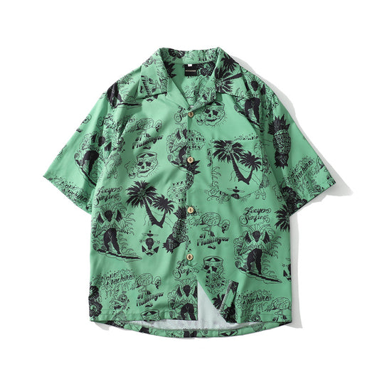 Chaqueta Hawaiana Hombre Estilo Harajuku Vintage Hip-hop Anime Oversized - Image 4