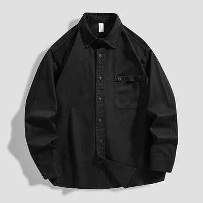 Camisa de Algodón Pesado Estilo Americano para Hombre - Image 5
