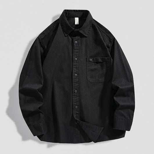 Camisa de Algodón Pesado Estilo Americano para Hombre - Image 5