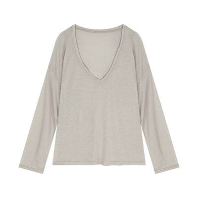 Blusa Suelta Transparente Cuello V Manga Larga Protección Solar - Image 6