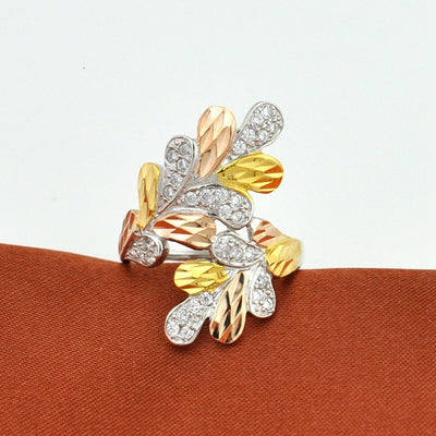 Anillo de Hoja Plata Esterlina y Oro para Dedo Índice - Image 3