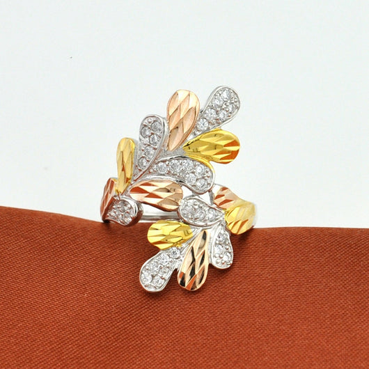 Anillo de Hoja Plata Esterlina y Oro para Dedo Índice - Image 3