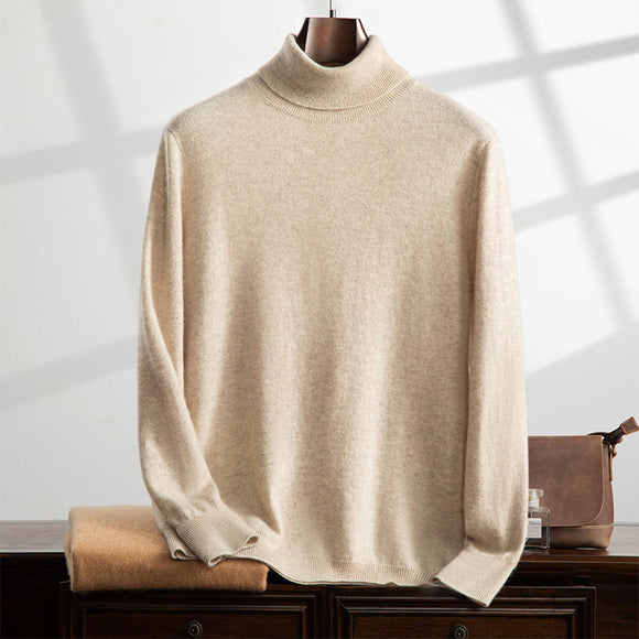 Camisa Casual de Cachemira con Cuello Alto para Otoño Invierno