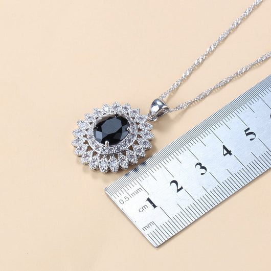 Conjunto de 4 Piezas: Anillo, Pulsera, Collar y Aretes de Granate con Circonia Cúbica - Image 15