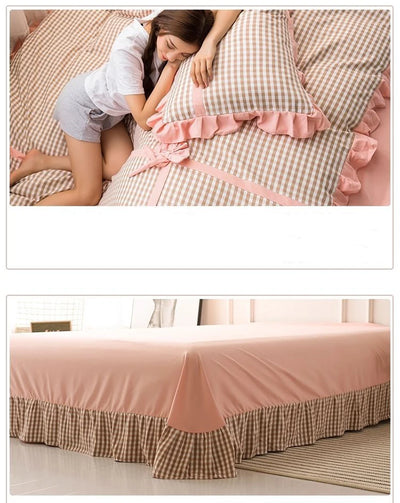 Conjunto de Pijama Cuadrille Estilo Princesa Coreano de 4 Piezas con Encaje - Image 23