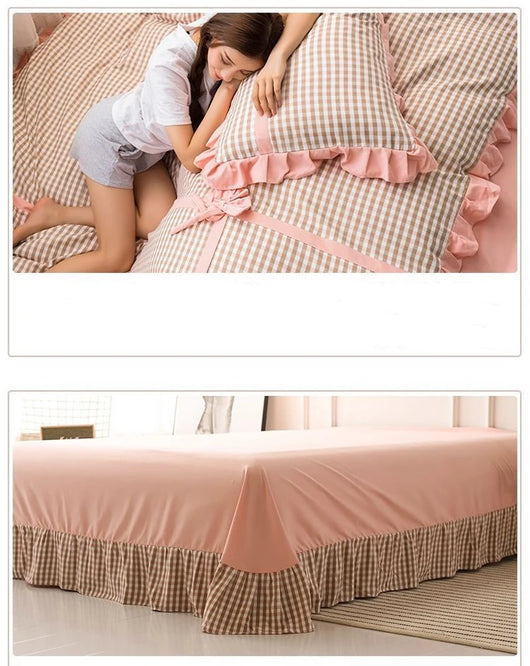 Conjunto de Pijama Cuadrille Estilo Princesa Coreano de 4 Piezas con Encaje - Image 23