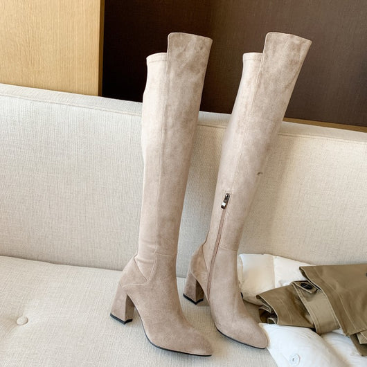 Botas de Invierno Hasta la Rodilla con Forro Polar y Elástico - Image 7