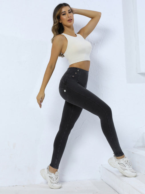Pantalones Yoga Levanta Glúteos con Botones Laterales para Mujer - Image 2