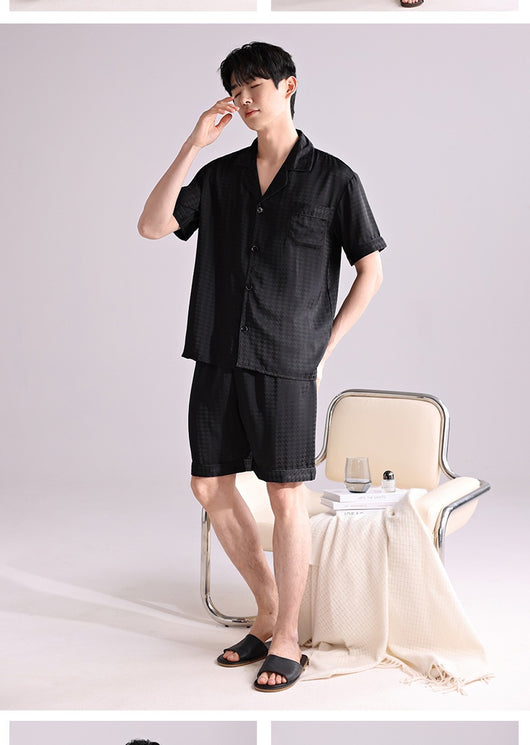 Pijama Hombre Ice Silk Primavera Verano Transpirable y Ligero - Image 12