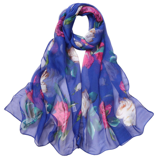 Pañuelo de Seda con Protección Solar y Estampado de Rosas - Image 7