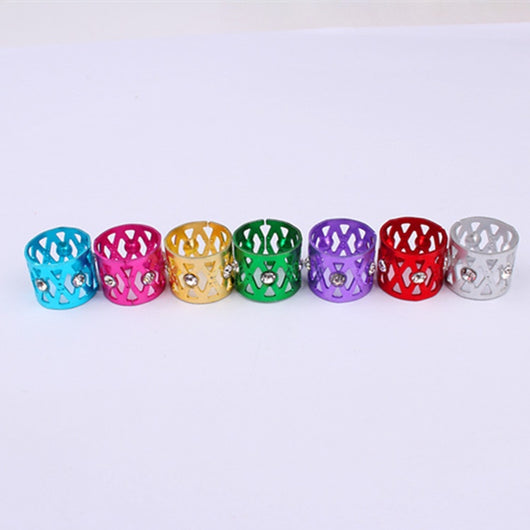 Anillos para Cabello y Pelucas con Joyas - Set de 7 Colores en Aluminio - Image 28