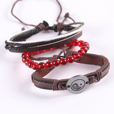 Pulsera de Cuero Auténtico Tejida con Cuentas - Estilo Étnico Retro - Image 37