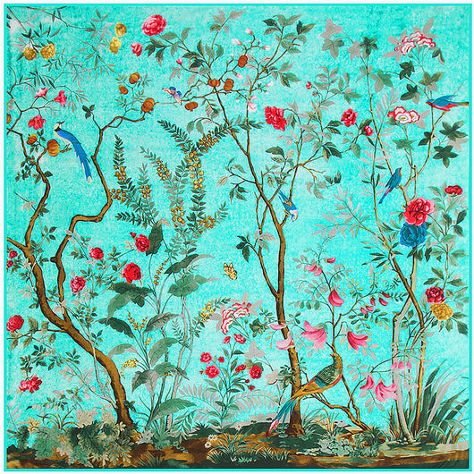 Pañuelo de Seda Estampado Floral Grande con Protección Solar - Image 12
