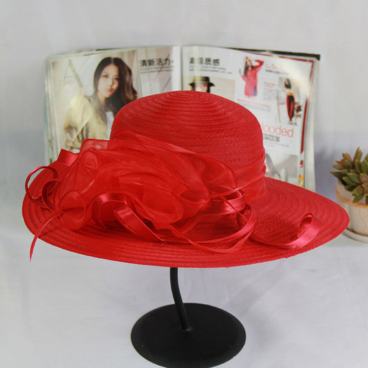 Sombrero Visera Organza con Flor - Estilo Elegante y Sofisticado