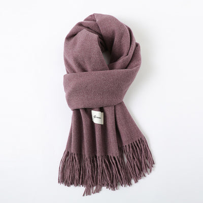 Bufanda de Cachemira Artificial con Borlas - Abrigo Cálido para Otoño e Invierno - Image 25