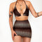 European And American Women's Printed Beach Halter Swimsuit Bikini Skirt Suit