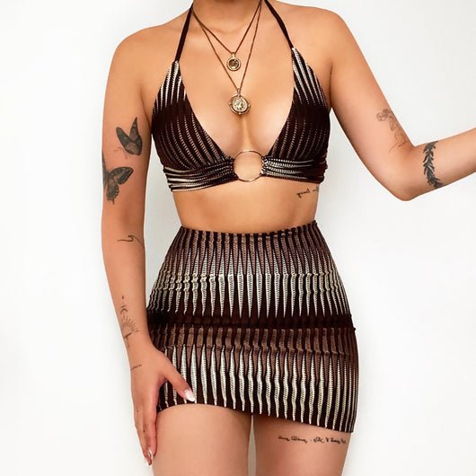 Traje de Baño Bikini con Falda Estampada Estilo Europeo Americano - Image 2