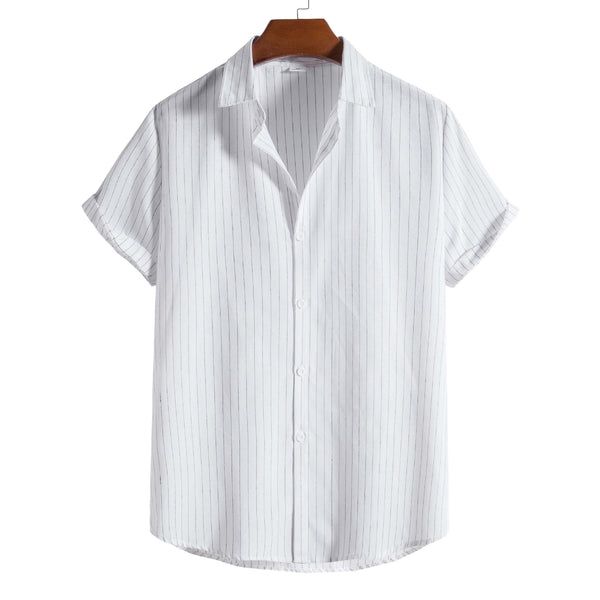 Camisa Casual a Rayas de Manga Corta para Hombre - Image 3