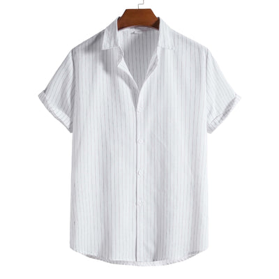 Camisa Casual a Rayas de Manga Corta para Hombre - Image 3