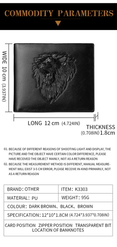 Billetera para Hombre con Patrón de León Grabado - Image 16